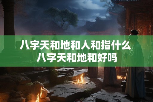 八字天和地和人和指什么 八字天和地和好吗