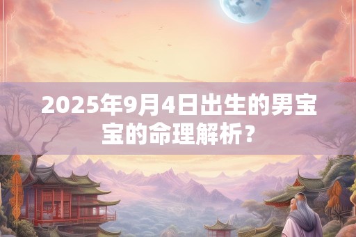 2025年9月4日出生的男宝宝的命理解析？