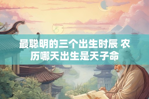 最聪明的三个出生时辰 农历哪天出生是天子命