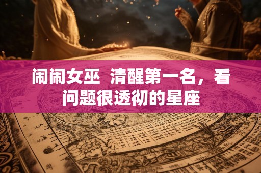 闹闹女巫  清醒第一名，看问题很透彻的星座