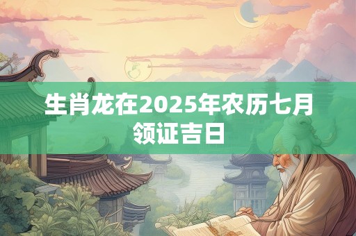 生肖龙在2025年农历七月领证吉日