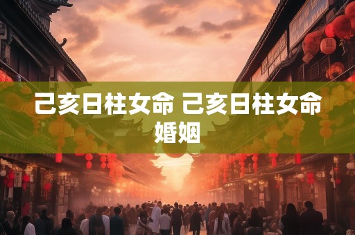 己亥日柱女命 己亥日柱女命婚姻