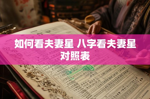 如何看夫妻星 八字看夫妻星对照表