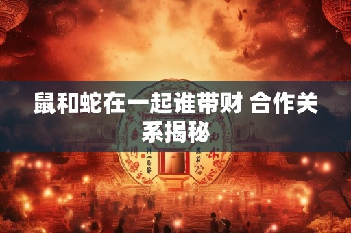 鼠和蛇在一起谁带财 合作关系揭秘