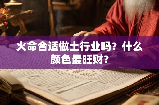 火命合适做土行业吗？什么颜色最旺财？