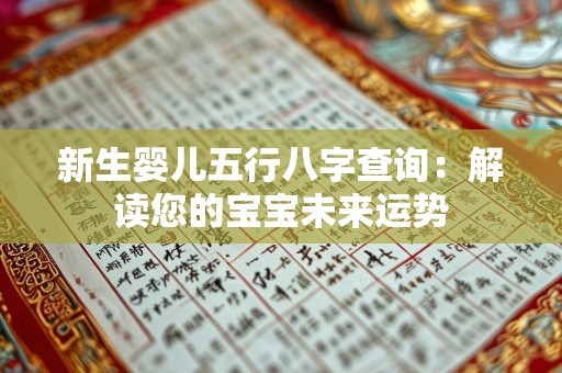新生婴儿五行八字查询：解读您的宝宝未来运势