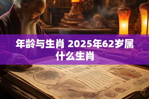 年龄与生肖 2025年62岁属什么生肖