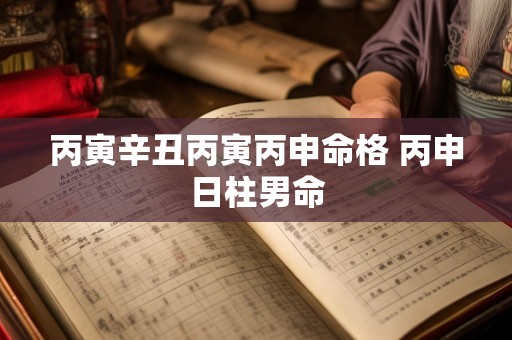 丙寅辛丑丙寅丙申命格 丙申日柱男命
