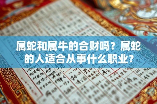 属蛇和属牛的合财吗？属蛇的人适合从事什么职业？