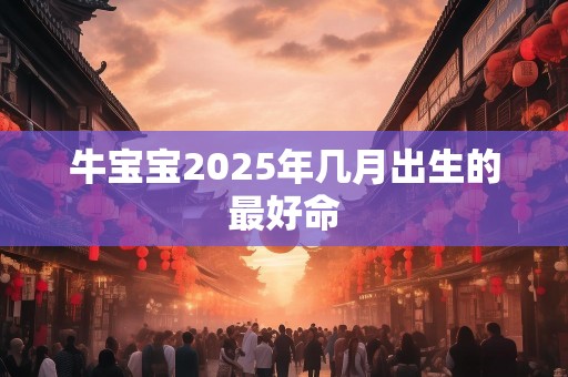牛宝宝2025年几月出生的最好命