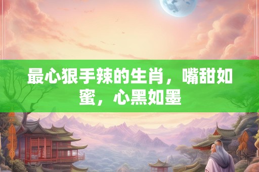 最心狠手辣的生肖，嘴甜如蜜，心黑如墨