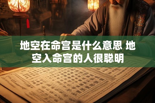 地空在命宫是什么意思 地空入命宫的人很聪明