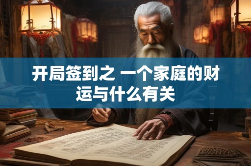 开局签到之 一个家庭的财运与什么有关