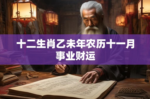 十二生肖乙未年农历十一月事业财运