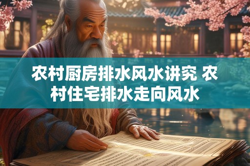 农村厨房排水风水讲究 农村住宅排水走向风水