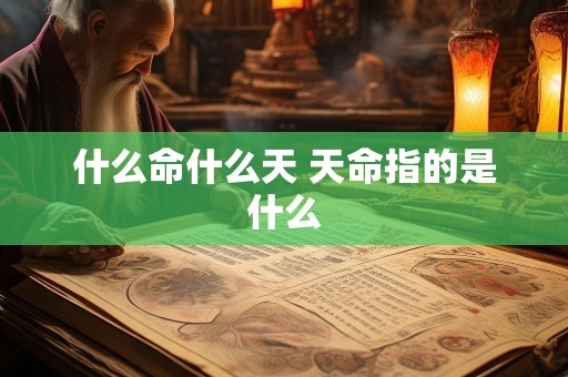 什么命什么天 天命指的是什么