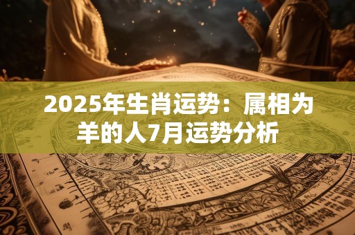 2025年生肖运势：属相为羊的人7月运势分析