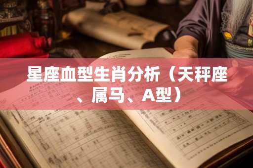 星座血型生肖分析（天秤座、属马、A型）