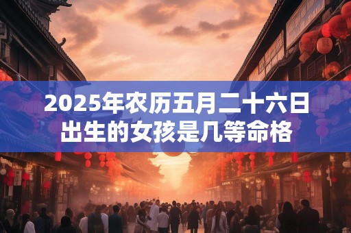 2025年农历五月二十六日出生的女孩是几等命格