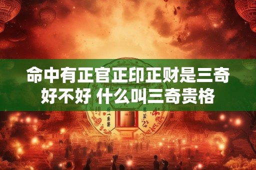 命中有正官正印正财是三奇好不好 什么叫三奇贵格
