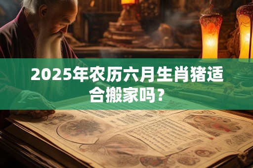 2025年农历六月生肖猪适合搬家吗？