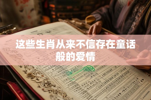 这些生肖从来不信存在童话般的爱情