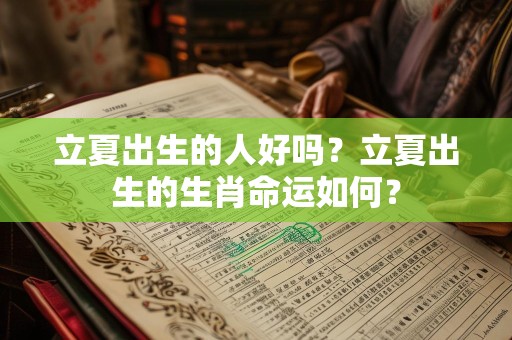 立夏出生的人好吗？立夏出生的生肖命运如何？