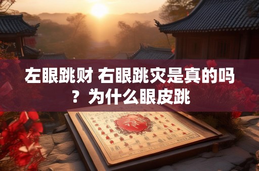 左眼跳财 右眼跳灾是真的吗？为什么眼皮跳