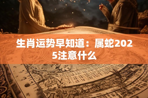 生肖运势早知道：属蛇2025注意什么