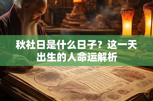 秋社日是什么日子？这一天出生的人命运解析