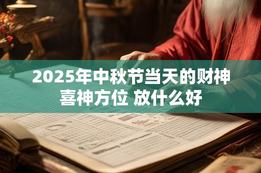 2025年中秋节当天的财神喜神方位 放什么好