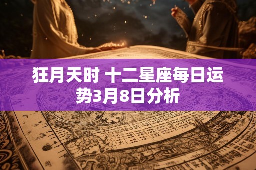 狂月天时 十二星座每日运势3月8日分析