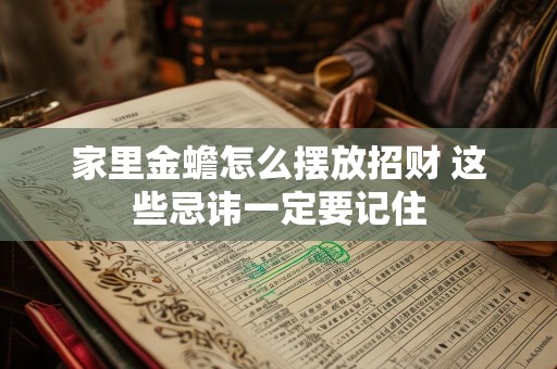 家里金蟾怎么摆放招财 这些忌讳一定要记住