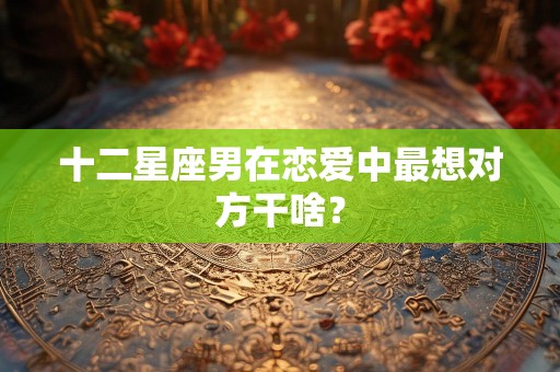 十二星座男在恋爱中最想对方干啥？