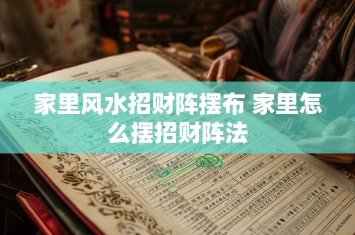 家里风水招财阵摆布 家里怎么摆招财阵法