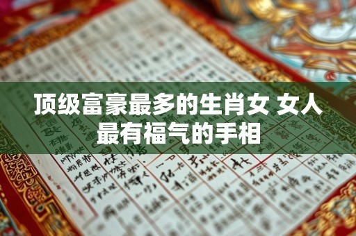 顶级富豪最多的生肖女 女人最有福气的手相