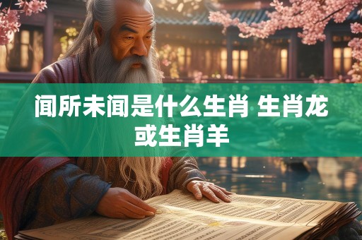 闻所未闻是什么生肖 生肖龙或生肖羊