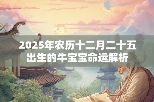 2025年农历十二月二十五出生的牛宝宝命运解析
