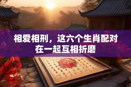 相爱相刑，这六个生肖配对在一起互相折磨