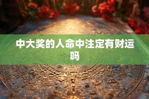 中大奖的人命中注定有财运吗