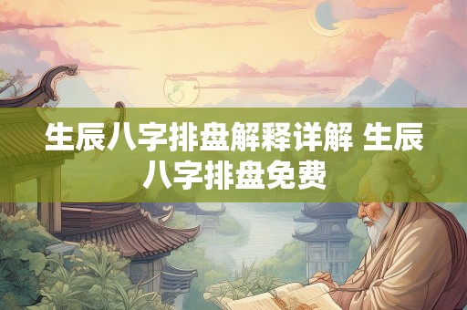 生辰八字排盘解释详解 生辰八字排盘免费