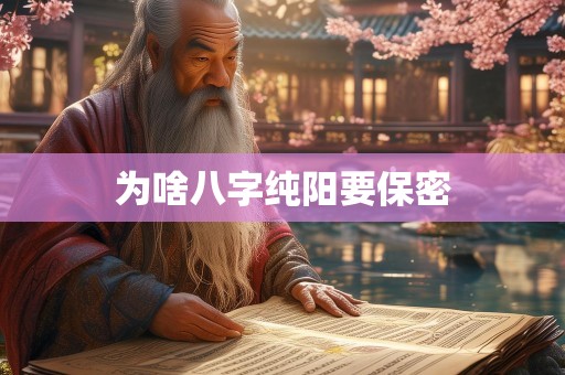 为啥八字纯阳要保密
