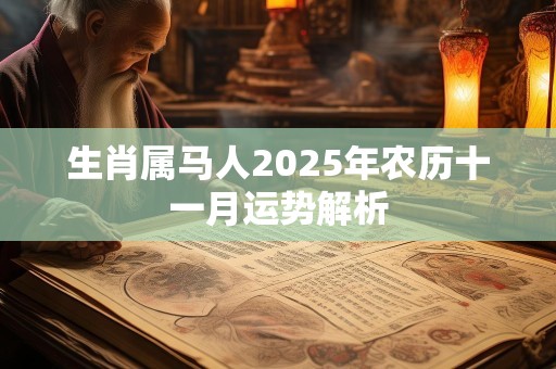 生肖属马人2025年农历十一月运势解析
