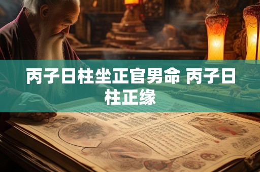 丙子日柱坐正官男命 丙子日柱正缘
