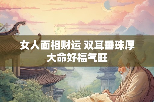 女人面相财运 双耳垂珠厚大命好福气旺