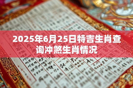 2025年6月25日特吉生肖查询冲煞生肖情况
