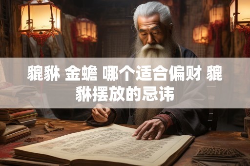 貔貅 金蟾 哪个适合偏财 貔貅摆放的忌讳