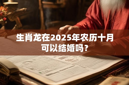 生肖龙在2025年农历十月可以结婚吗？