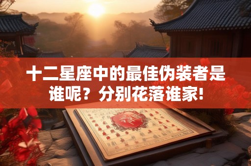 十二星座中的最佳伪装者是谁呢？分别花落谁家!