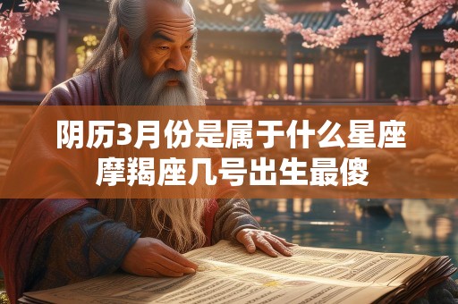 阴历3月份是属于什么星座 摩羯座几号出生最傻